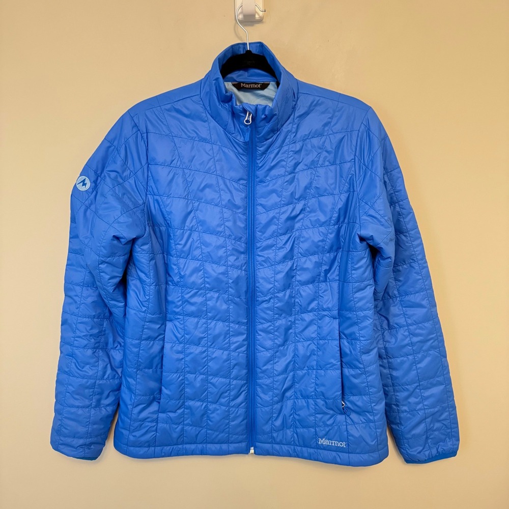Marmot Featherless Blue Insulated Puffer Jacket Womens Large CC-855 Full Zip